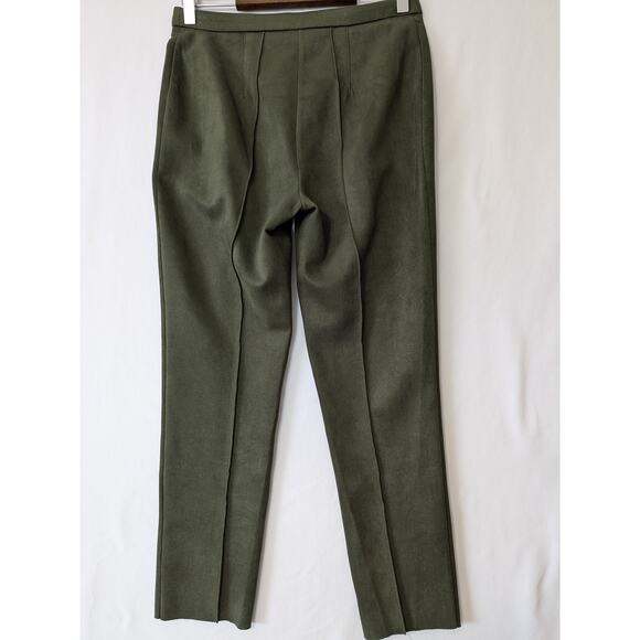Vince Camuto Faux Suede Pants Womens Size Small Pine Forest Green Pull-On Seam - Picture 3 of 9